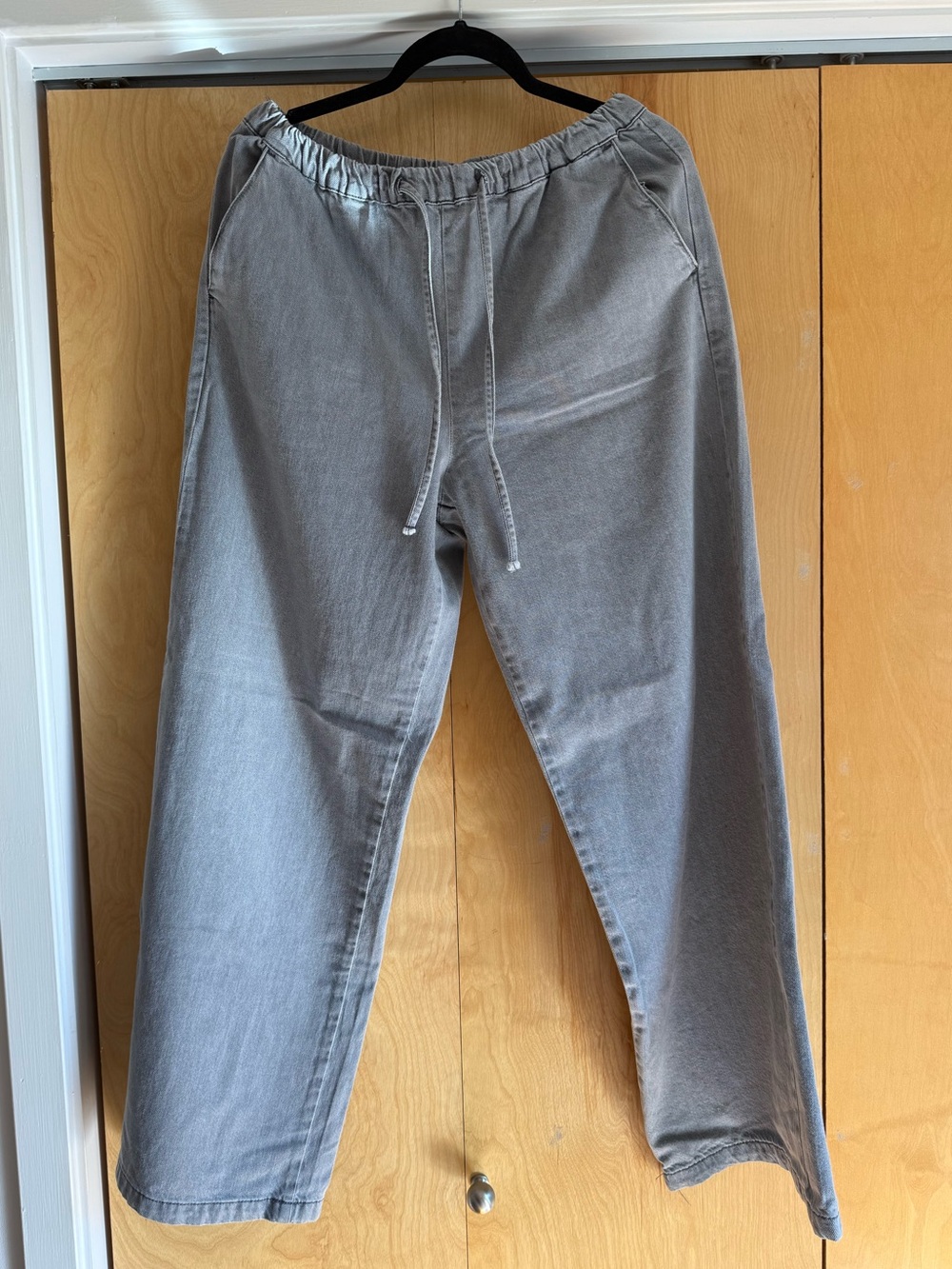 Zara Drawstring Gray Denim Pants
